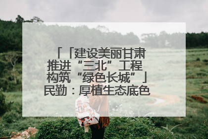 「建设美丽甘肃 推进“三北”工程 构筑“绿色长城”」民勤：厚植生态底色 筑牢绿色屏障