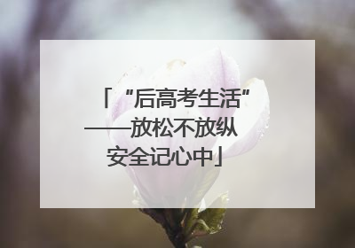 “后高考生活”——放松不放纵 安全记心中