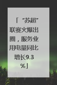 “苏超”联赛火爆出圈，服务业用电量同比增长9.3%