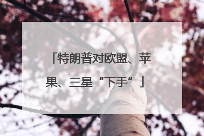 特朗普对欧盟、苹果、三星“下手”