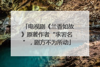 电视剧《兰香如故》原著作者“求署名”，剧方不为所动