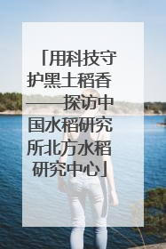 用科技守护黑土稻香——探访中国水稻研究所北方水稻研究中心
