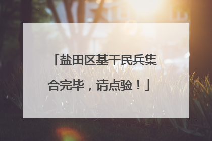 盐田区基干民兵集合完毕，请点验！