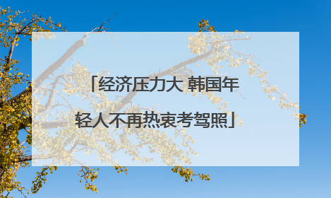经济压力大 韩国年轻人不再热衷考驾照
