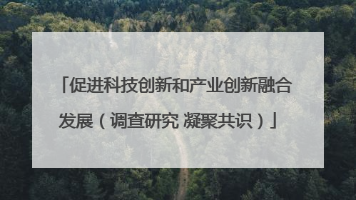 促进科技创新和产业创新融合发展（调查研究 凝聚共识）