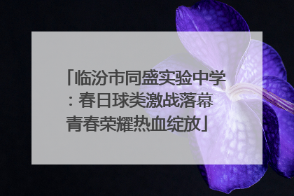 临汾市同盛实验中学：春日球类激战落幕 青春荣耀热血绽放