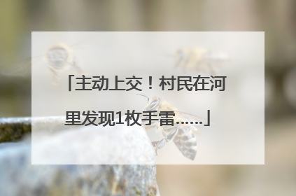 主动上交！村民在河里发现1枚手雷……