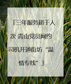 三年服务超千人次 青山党员网约司机开通街坊“温情专线”