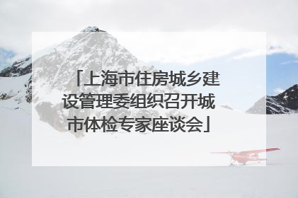 上海市住房城乡建设管理委组织召开城市体检专家座谈会