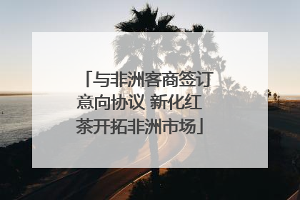 与非洲客商签订意向协议 新化红茶开拓非洲市场