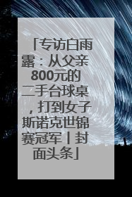 专访白雨露：从父亲800元的二手台球桌，打到女子斯诺克世锦赛冠军丨封面头条