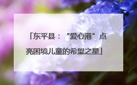 东平县：“爱心港”点亮困境儿童的希望之星