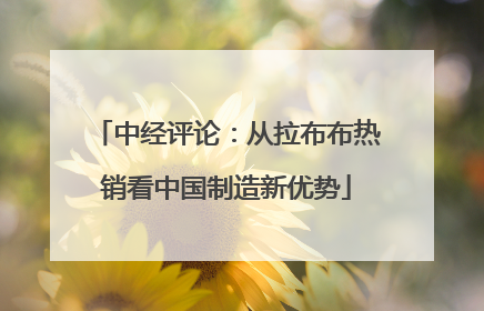 中经评论：从拉布布热销看中国制造新优势