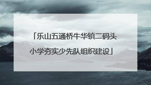乐山五通桥牛华镇二码头小学夯实少先队组织建设