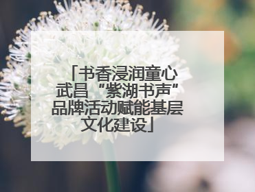 书香浸润童心 武昌“紫湖书声”品牌活动赋能基层文化建设