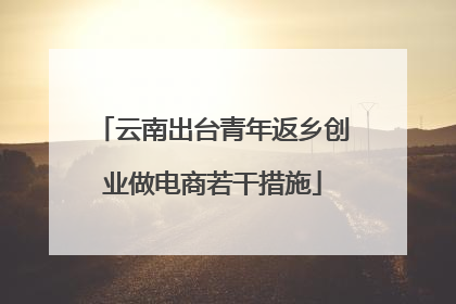 云南出台青年返乡创业做电商若干措施