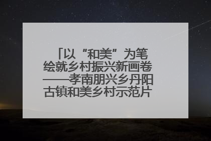 以“和美”为笔 绘就乡村振兴新画卷——孝南朋兴乡丹阳古镇和美乡村示范片区建设综述