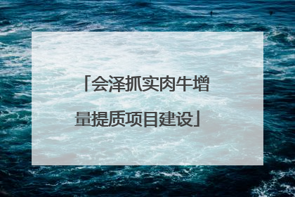 会泽抓实肉牛增量提质项目建设