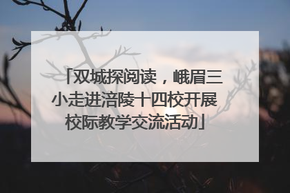 双城探阅读，峨眉三小走进涪陵十四校开展校际教学交流活动