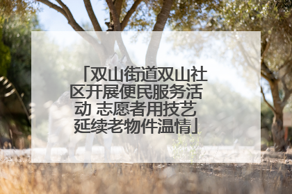 双山街道双山社区开展便民服务活动 志愿者用技艺延续老物件温情