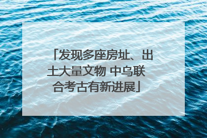 发现多座房址、出土大量文物 中乌联合考古有新进展
