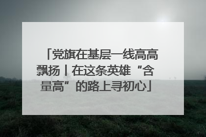 党旗在基层一线高高飘扬丨在这条英雄“含量高”的路上寻初心