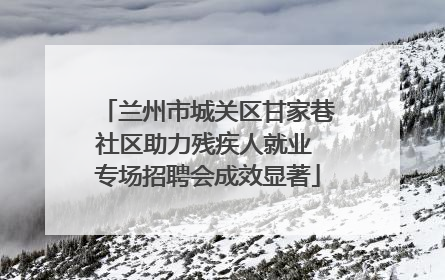 兰州市城关区甘家巷社区助力残疾人就业 专场招聘会成效显著