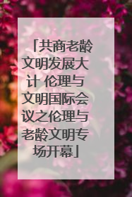 共商老龄文明发展大计 伦理与文明国际会议之伦理与老龄文明专场开幕
