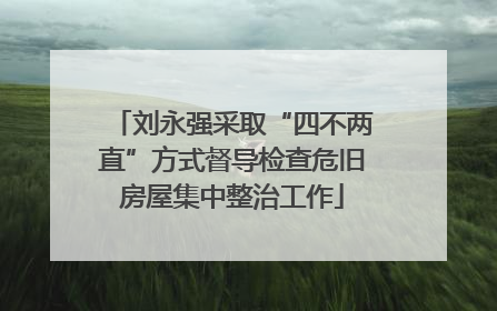 刘永强采取“四不两直”方式督导检查危旧房屋集中整治工作