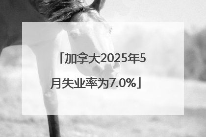 加拿大2025年5月失业率为7.0%