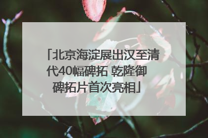 北京海淀展出汉至清代40幅碑拓 乾隆御碑拓片首次亮相
