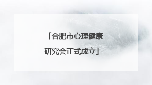 合肥市心理健康研究会正式成立