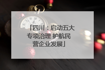 四川：启动五大专项治理 护航民营企业发展