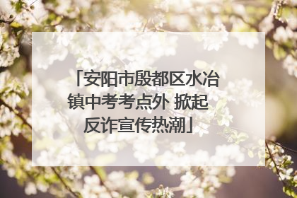 安阳市殷都区水冶镇中考考点外 掀起反诈宣传热潮