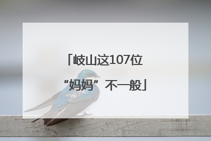 岐山这107位“妈妈”不一般