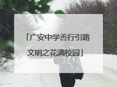 广安中学善行引路 文明之花满校园