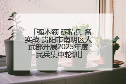 强本领 砺精兵 备实战 贵阳市南明区人武部开展2025年度民兵集中轮训