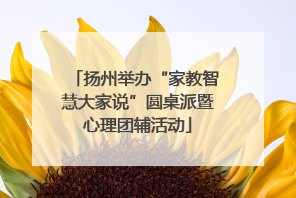 扬州举办“家教智慧大家说”圆桌派暨心理团辅活动