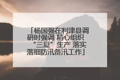 杨国强在利津县调研时强调 精心组织“三夏”生产 落实落细防汛备汛工作