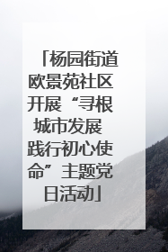 杨园街道欧景苑社区开展“寻根城市发展 践行初心使命”主题党日活动
