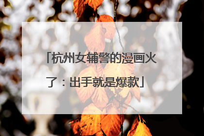 杭州女辅警的漫画火了：出手就是爆款