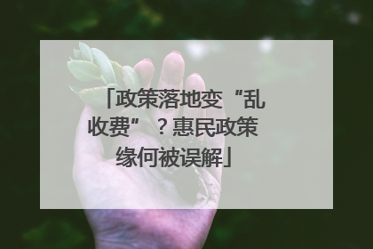 政策落地变“乱收费”？惠民政策缘何被误解