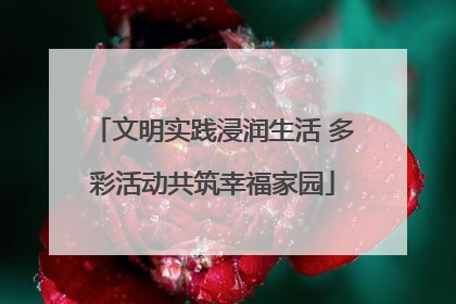 文明实践浸润生活 多彩活动共筑幸福家园