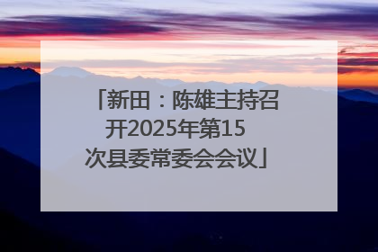 新田：陈雄主持召开2025年第15次县委常委会会议