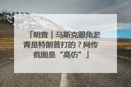 明查｜马斯克眼角淤青是特朗普打的？网传截图是“高仿”