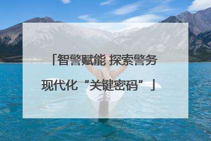 智警赋能 探索警务现代化“关键密码”