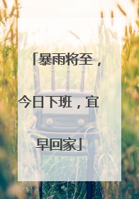 暴雨将至，今日下班，宜早回家
