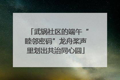 武锅社区的端午“睦邻密码”龙舟桨声里划出共治同心圆