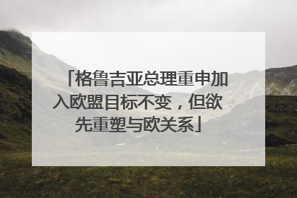 格鲁吉亚总理重申加入欧盟目标不变，但欲先重塑与欧关系