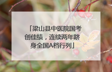 梁山县中医院国考创佳绩，连续两年跻身全国A档行列
